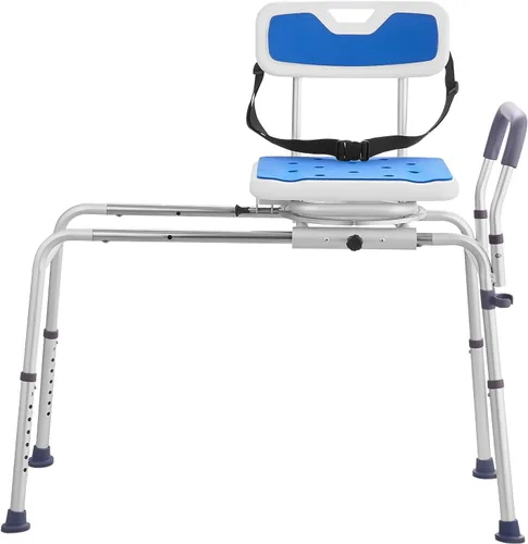 Miniatura 10 de VEVOR Banco de transferencia deslizante para bañera con asiento giratorio de 360 grados, banco de transferencia de bañera ajustable en altura
