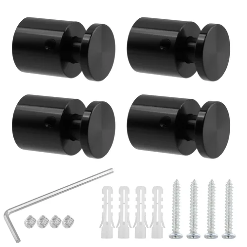 Miniatura 25 de Antrader Paquete de 12 Soportes Separadores de Vidrio de Acero Inoxidable de 3/4" x 1-1/5", Separadores de Pared Clavos de Ferretería Publicitarios
