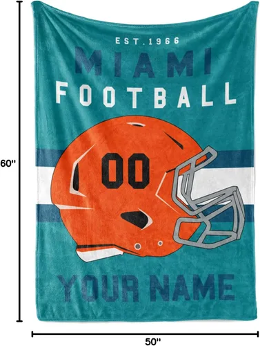 Miniatura 50 de Manta personalizada para fanáticos del fútbol americano – Se envía al día siguiente – Hecha en Estados Unidos – Manta de vellón personalizada