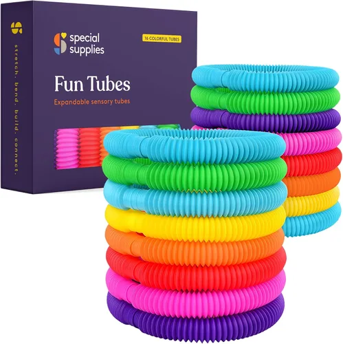 Special Supplies Divertidos tubos de tracción y estiramiento para niños, juguete para reventar, doblar, construir y conectar, proporciona juego