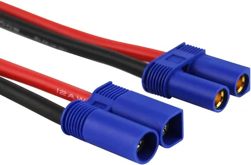 Miniatura 3 de 2 pares EC5 0.197 in macho hembra banana conector con 12awg alambre de silicona 3.93 pulgadas RC Hobby Lipo batería (paquete de 2)