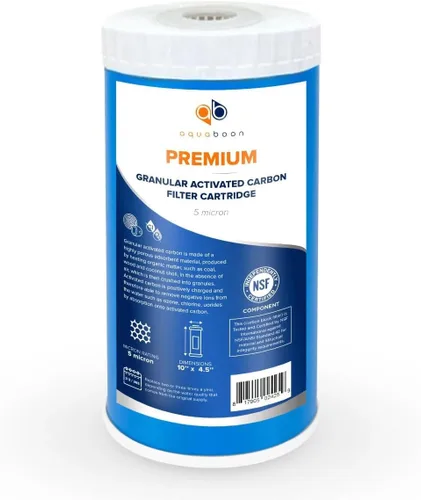 Miniatura 8 de Aquaboon Cartucho de filtro de agua de carbón activado granular de 5 micras de 10 x 4.5 pulgadas, repuesto de filtro de agua para toda la casa