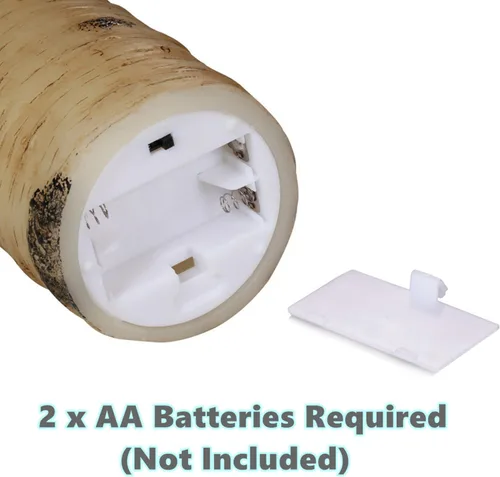 Miniatura 5 de Juego de 3 velas sin llama de corteza de abedul, velas parpadeantes de 4" 5" 6" operadas por baterías con control remoto, vela eléctrica con Abedul