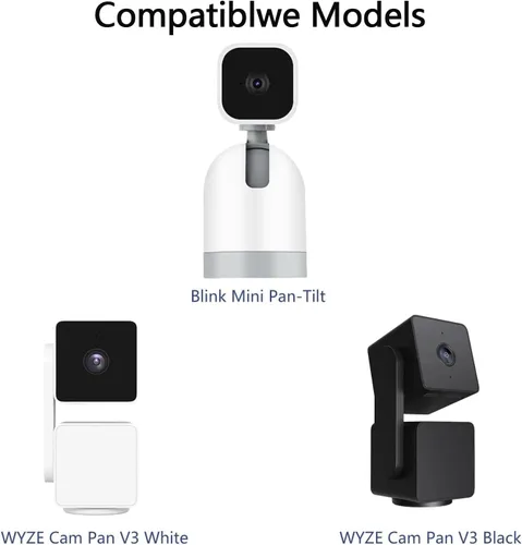 Miniatura 5 de Soporte de pared compatible con WYZE Cam Pan V3/V4/V2 Blink Mini Pan-Tilt Cam, soporte de pared de seguridad ajustable con rotación de 180 grados, 1