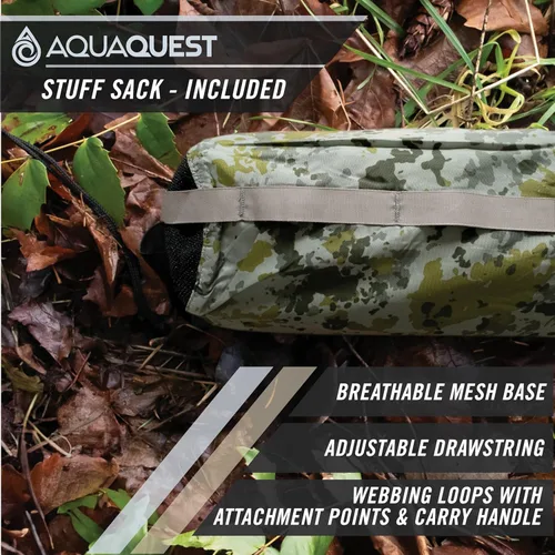 Miniatura 4 de AquaQuest Lona Safari – Ligera impermeable (0.197 in) con costuras selladas Ripstop para mochileros, senderismo y camping en hamacas