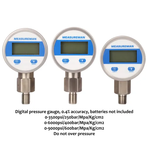 Miniatura 5 de Kit de prueba de presión hidráulica digital portátil MEASUREMAN para excavadora, incluye 6 acoplamientos de prueba, 3 medidores de presión digital