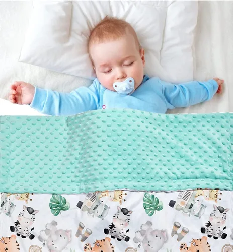 Miniatura 5 de Manta de bebé súper suave de minky, manta de animales lindos con respaldo punteado para recién nacidos, guardería, cochecito que recibe ropa de cama