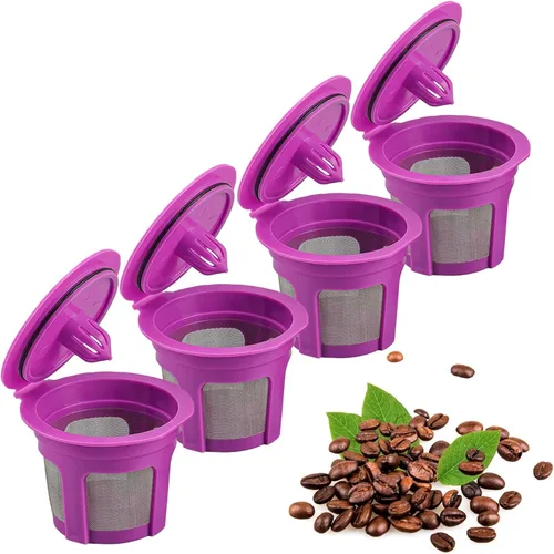 Irmidi Paquete de 4 filtros de café K Cups compatibles con cafeteras Keurig 1.0 y 2.0 – Filtros universales Kcup para cápsulas de café recargables