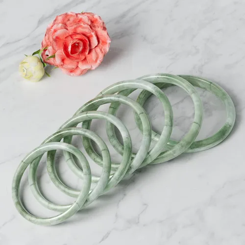 Miniatura 8 de NAHARO Pulsera de jade natural para mujer, estilo chino retro, de jade verde natural, con caja de regalo