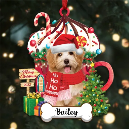 Miniatura 52 de Amantes de los perros de Navidad – Navidad de perros disponibles para muchos perros Shi Tzu – Adorno con forma personalizada, adorno de Navidad
