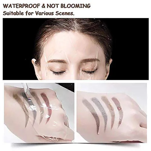 Miniatura 3 de Lápiz de cejas Microblading con 4 puntas de tenedor, crea maquillaje duradero, cubierta de lápiz de cejas natural profesional, áreas dispersas