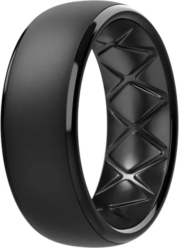 Egnaro Anillos de boda de silicona para hombre: 1/4/6/7 Multipack de anillos de boda de goma con arco interior Diseño ergonómico transpirable para