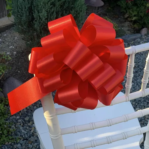 Miniatura 9 de Cinta roja grande para moños para regalos de Navidad – 9" de ancho, conjunto de 6, ABCD, Rojo, 6