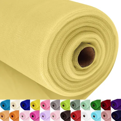 Miniatura 21 de Rollos de tela de tul, 54 pulgadas por 10 yardas (30 pies), cinta de tul para decoración de fiestas de boda, rollo de tela transparente en bobina