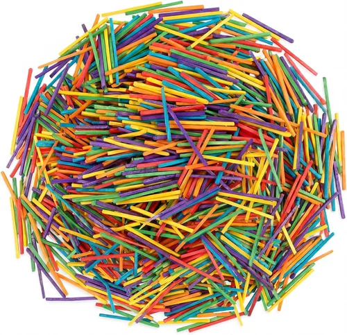 Miniatura 7 de Geetery 500 palillos coloridos para manualidades, 2 x 0.1 pulgadas, palillos de madera a juego para niños, adultos, manualidades, proyectos