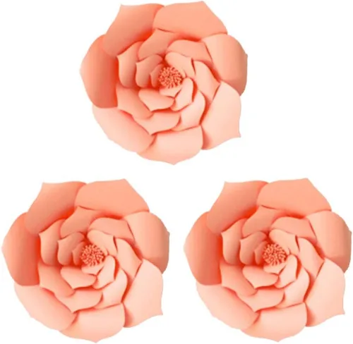 Miniatura 11 de Decoración de flores de papel gigantes para boda, fiesta, telón de fondo de flores, flores hechas a mano para guardería, decoración de pared de Crema