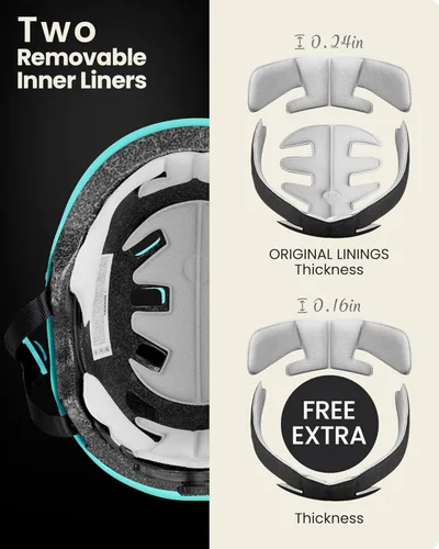 Miniatura 3 de OutdoorMaster - Casco de patineta y ciclismo, dos forros extraíbles, ventilación, para varios deportes, scooter, patinaje en línea, patinaje