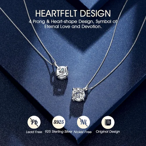 Miniatura 4 de Beam & Bask Collar para hija adulta de mamá papá, cumpleaños, boda, graduación, colgante para hija de madre padre, joyería de moissanita de plata