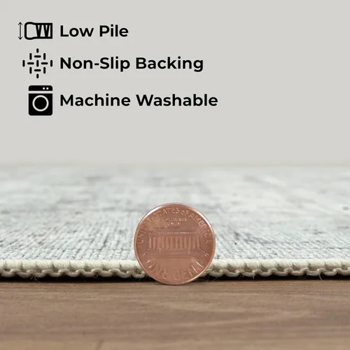 Miniatura 6 de GLN Rugs Traditional Collection - Alfombra de felpilla lavable a máquina, tradicional, antideslizante, alfombra de felpilla de pelo bajo, para sala