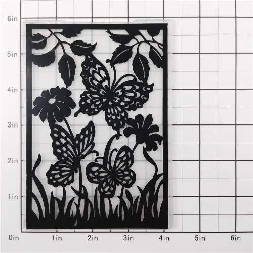Miniatura 2 de DzIxY Carpetas de plástico con estampado de flores de mariposa para hacer tarjetas, suministros de bricolaje de papel 3D, plantillas de álbumes