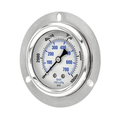 Miniatura 10 de PIC Gauges PRO-204L-254G Medidor de presión industrial relleno de glicerina con brida frontal con carcasa SS, internos de latón, lente de plástico