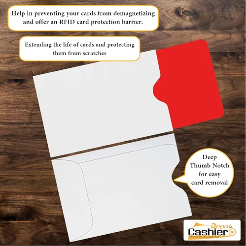 Miniatura 4 de Cashier Depot - Portatarjetas para llaves, protectores de tarjetas de crédito, fundas de papel blanco, 2-3/8 x 3-1/2 pulgadas, Blanco, Compacto