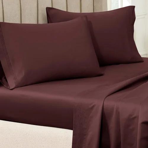 Miniatura 19 de Superior 100% algodón egipcio de 650 hilos, juego de fundas de almohada estándar de 2 piezas, una sola capa, sólido, azul bebé