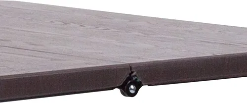 Miniatura 7 de EMMA + OLIVER Mesa plegable cuadrada de plástico de grano de madera marrón de 2.83 pies con mango