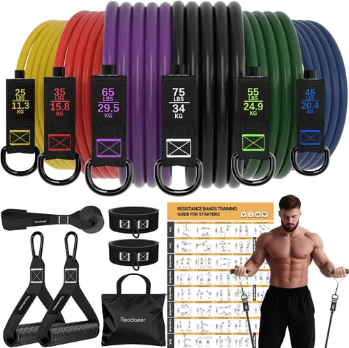 Miniatura 9 de Readaeer Resistance Bands, Exercise Bands for Working Out, Work Out Bands with Handles for Men and Women for Indoor and Outdoor Sports
