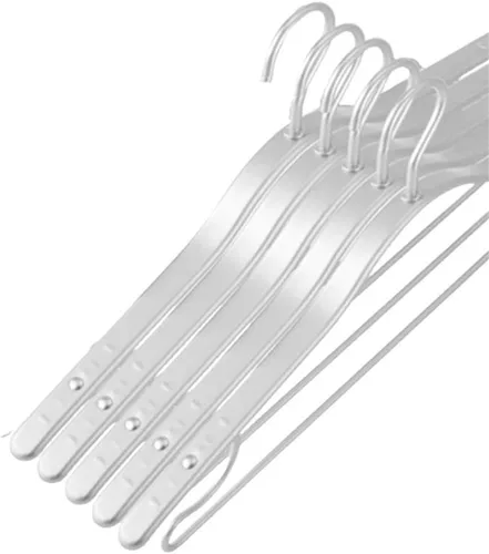 Miniatura 8 de 5pcs Metal Clothing Hanger Aluminum Alloy Thicken Winter Coat Hanging Rack Space Saver Storage Clothes Hangers(Champagne)