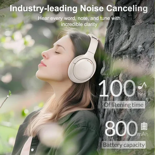 Miniatura 5 de LORELEI QC60 - Auriculares híbridos con cancelación activa de ruido, auriculares Bluetooth inalámbricos sobre la oreja con micrófono, 60H