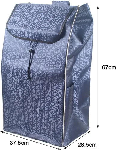 Miniatura 2 de THEGA Bolsa de repuesto para carrito de compras, bolsa de almacenamiento impermeable de tela Oxford de 60L, bolsas de comestibles de gran capacidad