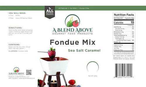 Miniatura 2 de Una mezcla de fondue de caramelo con sal marina (paquete de 3), sabor natural, sin MSG, sin gluten. Sin conservantes, fácil de hacer, inmersión