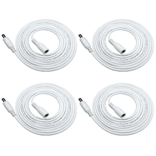 4pcs 6.6 ft/6.56Feet DC Cable de extensión de 12V DC adaptador de alimentación Cable de extensión de enchufe 0.217 in x 0.083 in macho a hembra