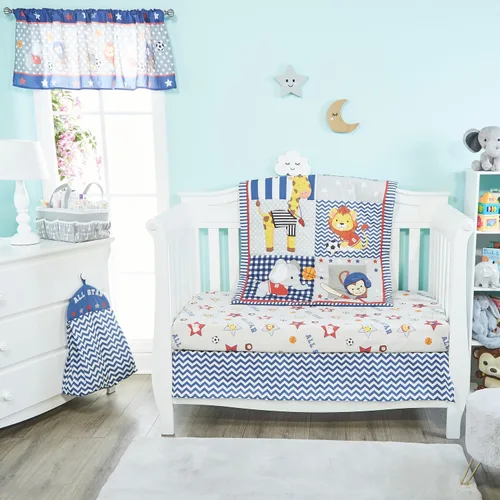 Miniatura 12 de EVERYDAY KIDS Juego de cama de 4 piezas para cuna de niños - Tren Choo Choo - Incluye edredón, sábana ajustable, volante antipolvo y apilador