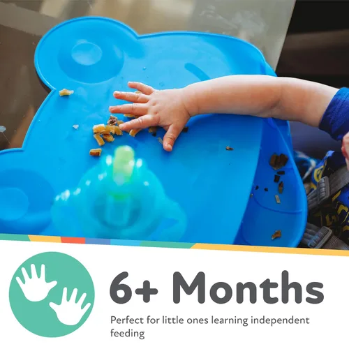 Miniatura 5 de Nuby Sure Grip Miracle Frog Mat con bolsa de alimentos - Placa de succión para niños pequeños - 6+ meses - Aqua Agua