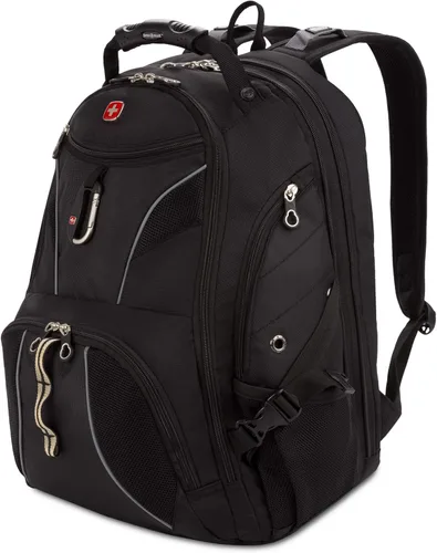 Swiss Gear SA1923 - Mochila negra para laptop ScanSmart, compatible con la mayoría de portátiles y tabletas de 15 pulgadas