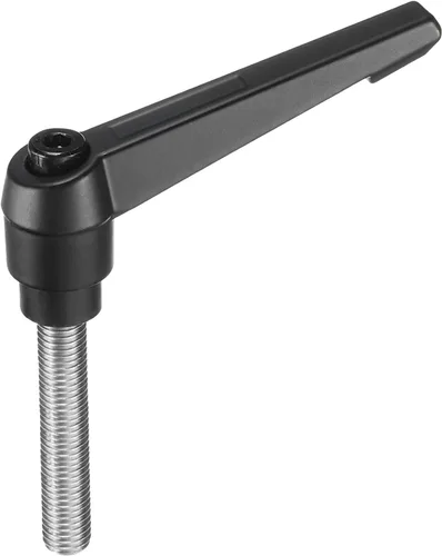 Miniatura 16 de uxcell Manija de palanca de sujeción ajustable M5 x 0.787 in óxido negro métrico acero al carbono macho roscado perillas de mano con botón