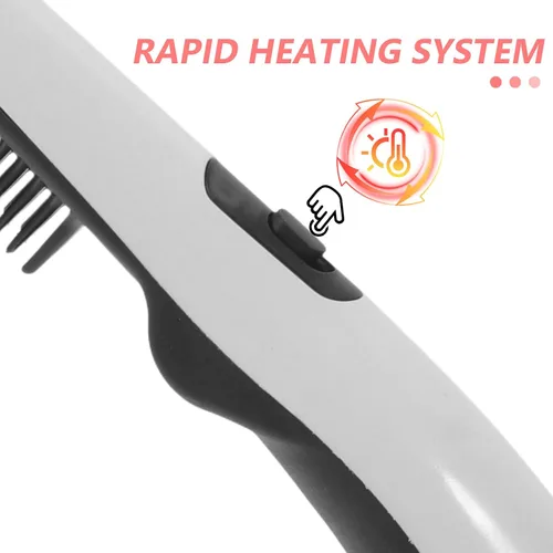 Miniatura 6 de FOMIYES Peine para alisar el cabello y alisador de barba - Peine de peluquería portátil eléctrico, color blanco