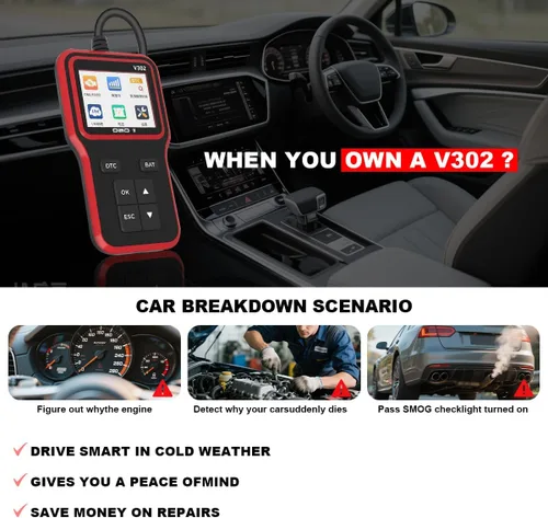 Miniatura 5 de Escáner OBD2 para Automóvil Herramienta de Diagnóstico, Lector Profesional de Códigos de Falla del Motor Auto OBD II con Reinicio, Probador