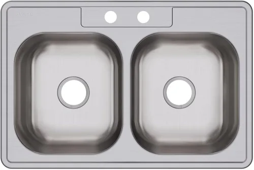 Miniatura 10 de Elkay DSE233194 Dayton Equal - Fregadero de acero inoxidable con doble tazón, 33 x 19