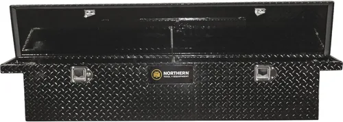 Miniatura 8 de Caja de herramientas para camioneta Northern Tool de perfil bajo, cruzada, con tapa única - Aluminio, negro brillante, cierres de paleta, 69