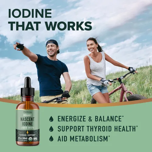 Miniatura 2 de Líquido de yodo orgánico para apoyo tiroideo Suplementos de yodo naciente Certificado orgánico USDA Líquido de yoduro de potasio decolorado