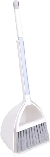 Miniatura 9 de Mini escoba y recogedor, barrido de cocina casera para niños (blanco + azul)