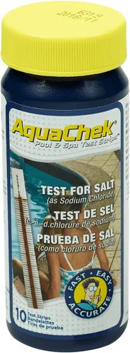 AquaChek Valoradores de tiras de prueba de sal para piscinas, tiras de prueba de agua salada para cloruro de sodio, resultados rápidos y precisos,