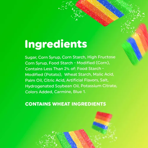 Miniatura 8 de Airheads Dulces, Xtremes Bites Sweet and Sour, Rainbow Berry, fiesta, concesiones, oficina, no se derriten, 2 onzas (paquete a granel de 18)