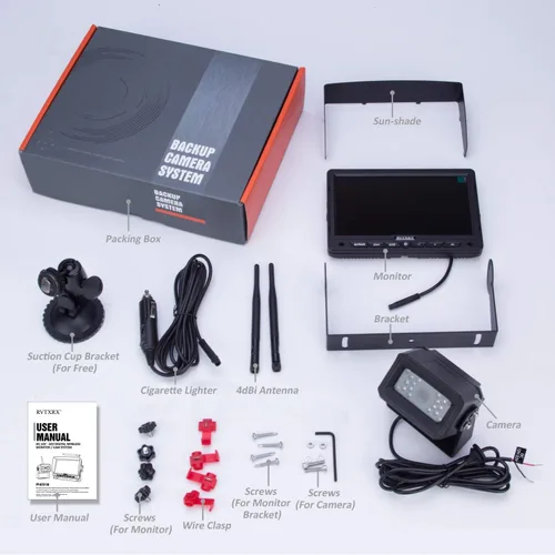 Miniatura 7 de Kit de cámara digital inalámbrica de respaldo, pantalla de 7 pulgadas y resolución HD 720P, cámara de visión trasera gran angular con visión