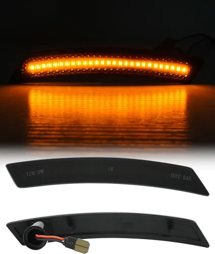 Miniatura 4 de Bestview Conjunto de luz de marcador lateral compatible con MINI Cooper R55 R56 R57 R58 R59 R60 R61 2007-2015, lámparas ámbar de guardabarros