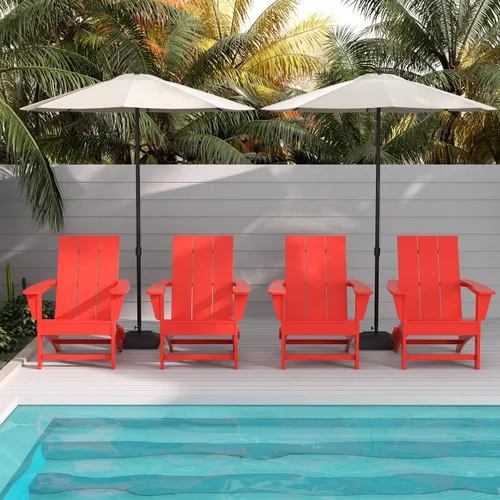 Miniatura 10 de WestinTrends Ashore - Silla plegable Adirondack moderna para exteriores (juego de 2), color marrón oscuro