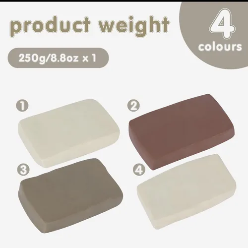 Miniatura 2 de Arcilla natural seca al aire, arcilla de modelado de 4 colores, arcilla de cerámica de 2.2 libras, no requiere hornear, arcilla multiusos ideal